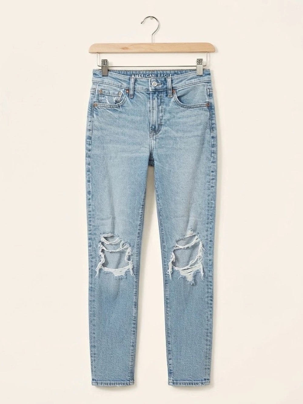 American Eagle STRIGO Distressed Skinny Jeans in Blue